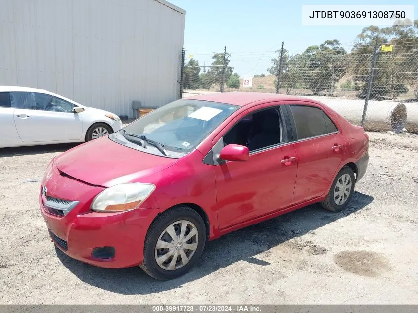 2009 Toyota Yaris VIN: JTDBT903691308750 Lot: 39917728