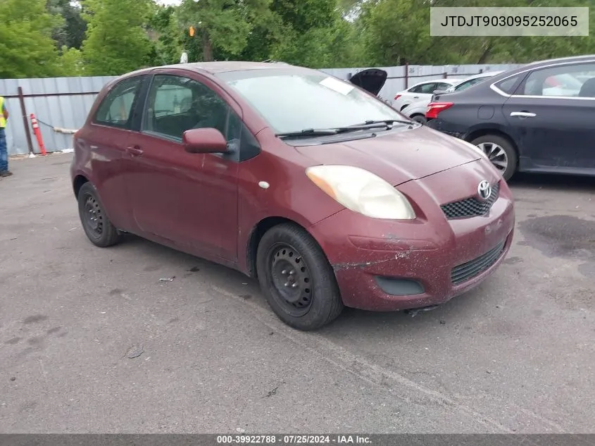 2009 Toyota Yaris VIN: JTDJT903095252065 Lot: 39922788