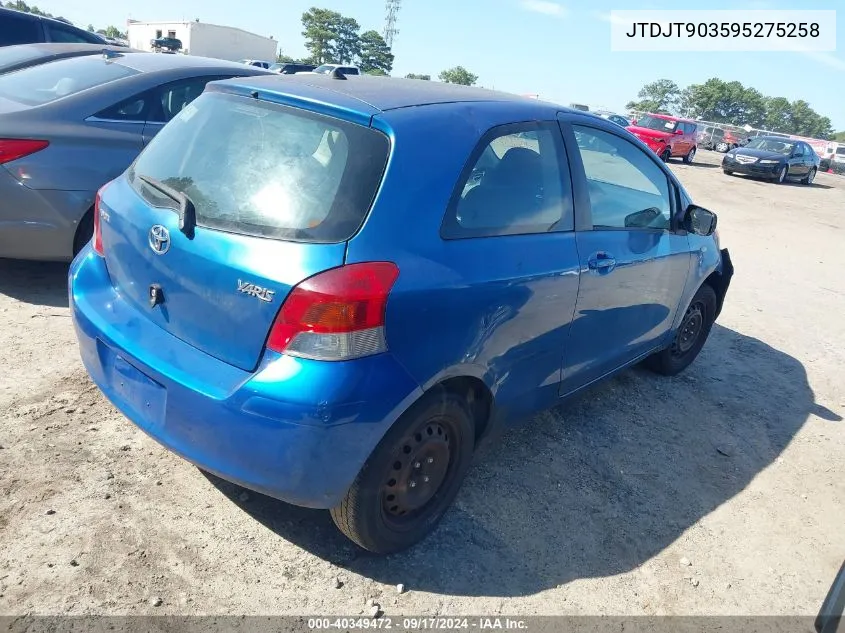 JTDJT903595275258 2009 Toyota Yaris