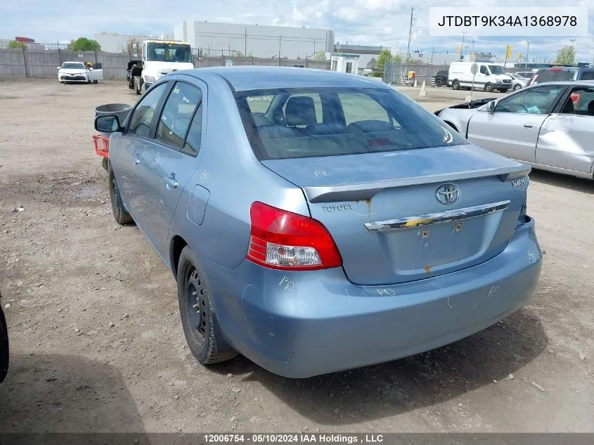 JTDBT9K34A1368978 2010 Toyota Yaris