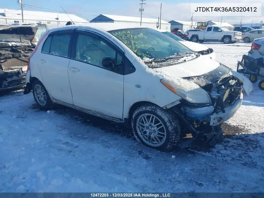JTDKT4K36A5320412 2010 Toyota Yaris Le/Rs