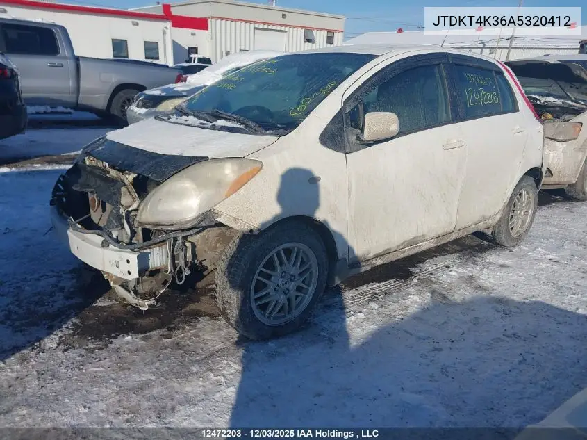 JTDKT4K36A5320412 2010 Toyota Yaris Le/Rs