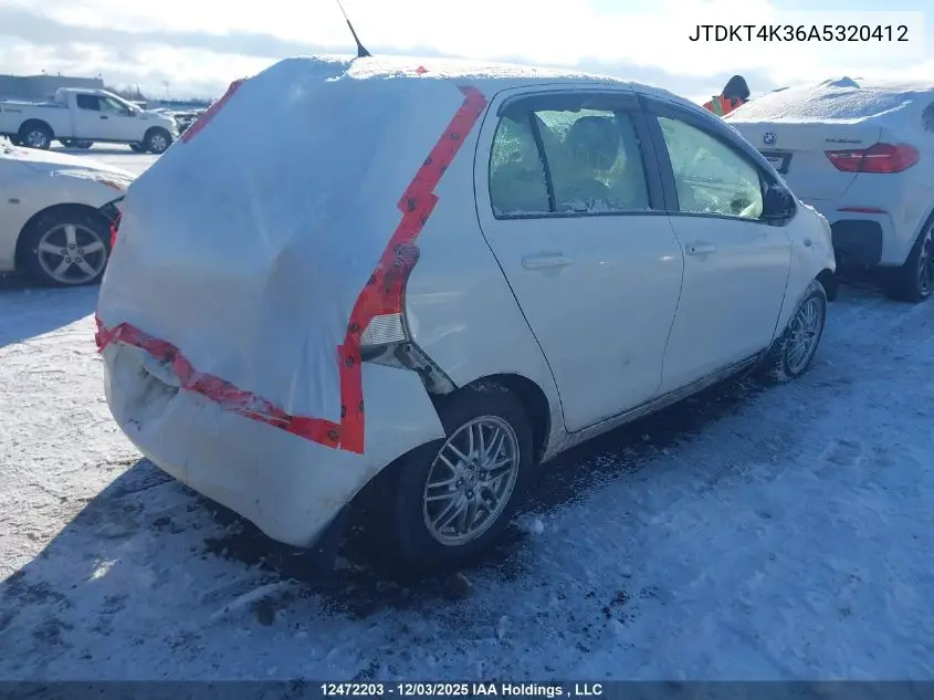 JTDKT4K36A5320412 2010 Toyota Yaris Le/Rs