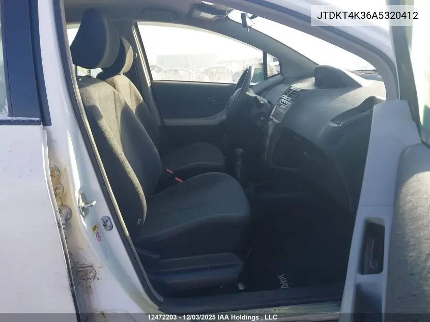 JTDKT4K36A5320412 2010 Toyota Yaris Le/Rs