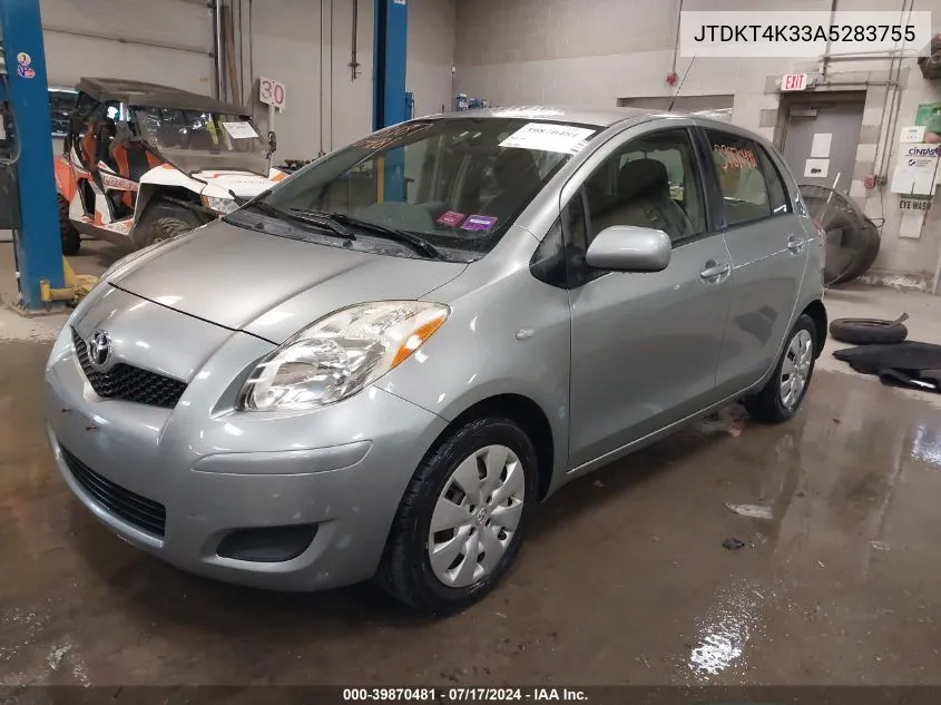 2010 Toyota Yaris VIN: JTDKT4K33A5283755 Lot: 39870481