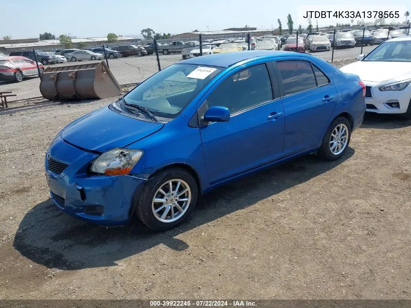 JTDBT4K33A1378565 2010 Toyota Yaris