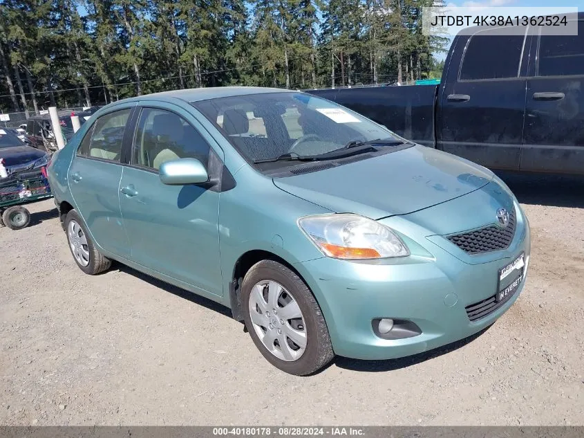 2010 Toyota Yaris VIN: JTDBT4K38A1362524 Lot: 40180178