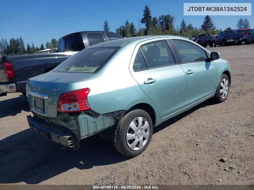 2010 Toyota Yaris VIN: JTDBT4K38A1362524 Lot: 40180178