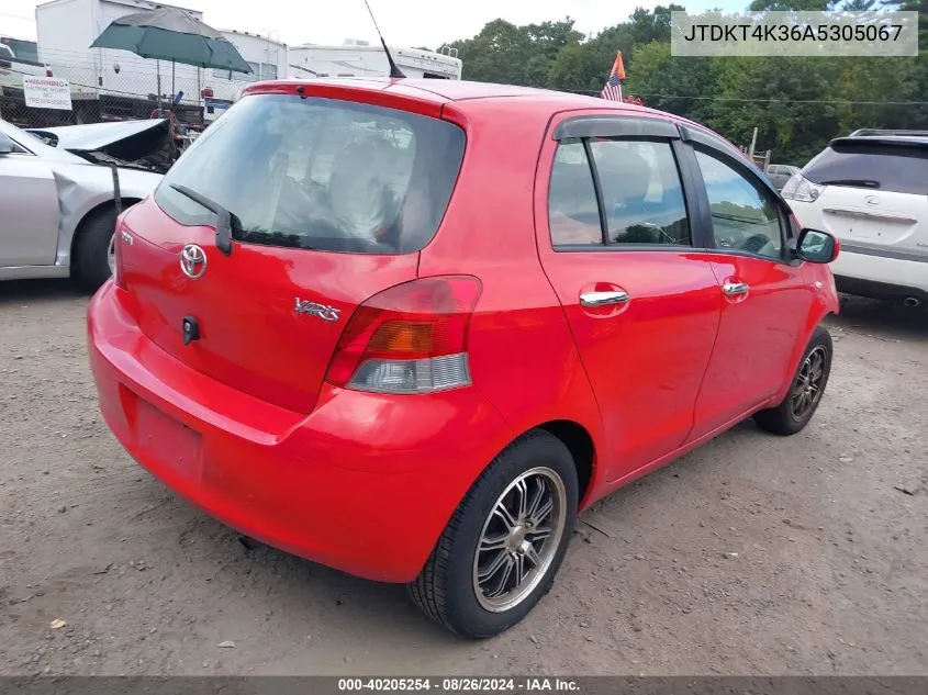 2010 Toyota Yaris VIN: JTDKT4K36A5305067 Lot: 40205254