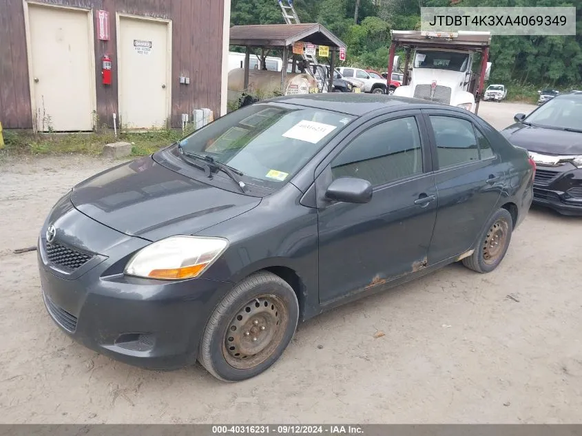 2010 Toyota Yaris VIN: JTDBT4K3XA4069349 Lot: 40316231