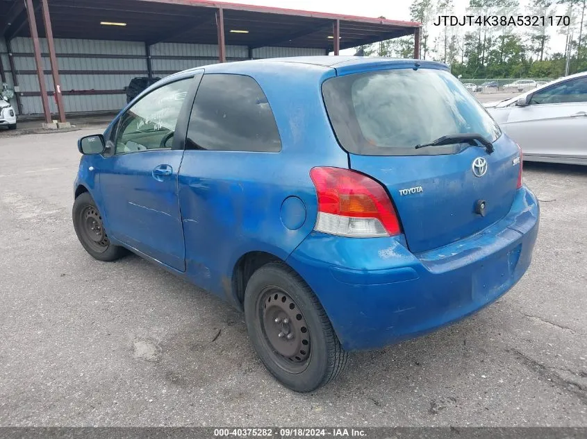 JTDJT4K38A5321170 2010 Toyota Yaris