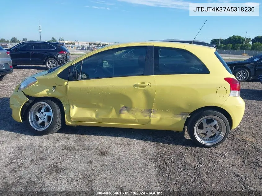 2010 Toyota Yaris VIN: JTDJT4K37A5318230 Lot: 40385461