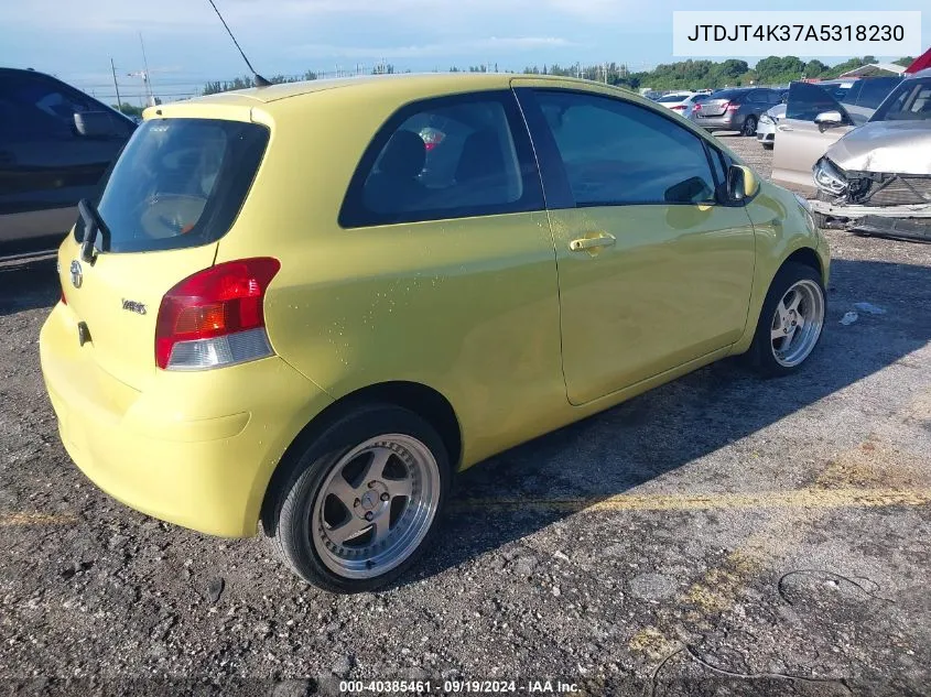 2010 Toyota Yaris VIN: JTDJT4K37A5318230 Lot: 40385461