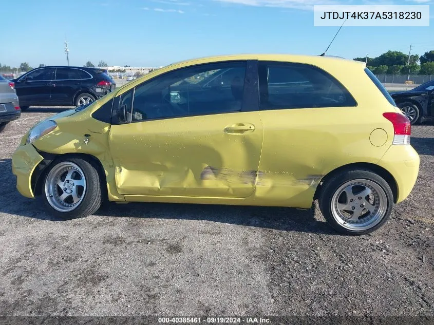 2010 Toyota Yaris VIN: JTDJT4K37A5318230 Lot: 40385461