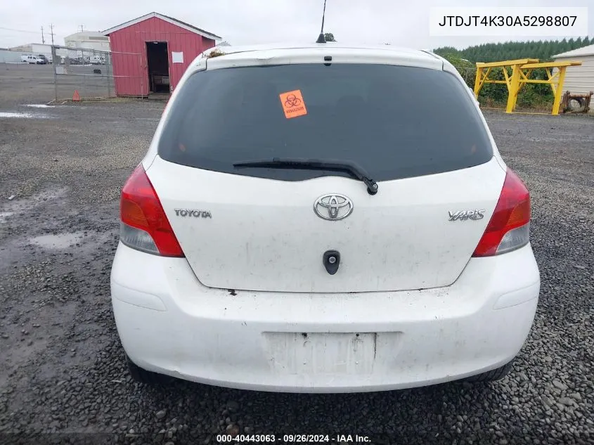 JTDJT4K30A5298807 2010 Toyota Yaris