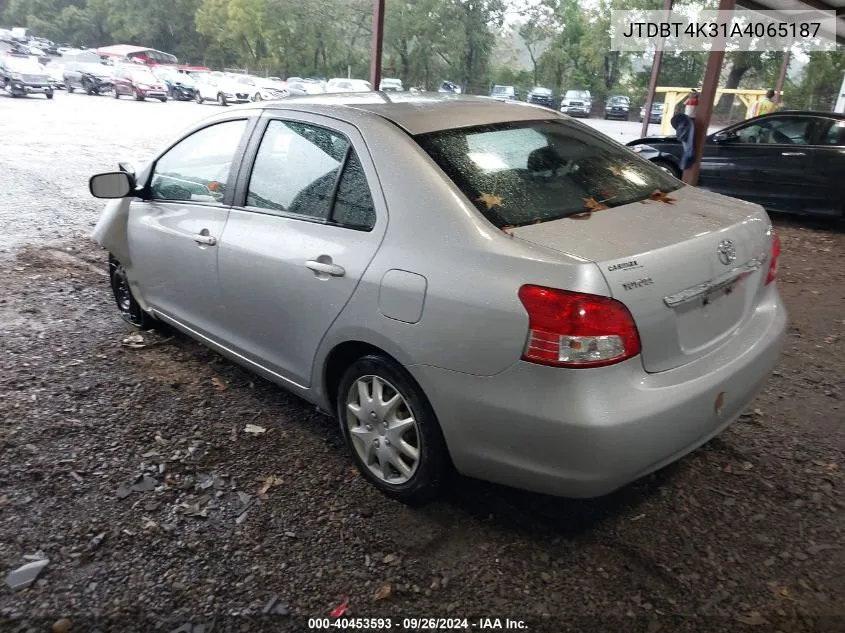 2010 Toyota Yaris VIN: JTDBT4K31A4065187 Lot: 40453593