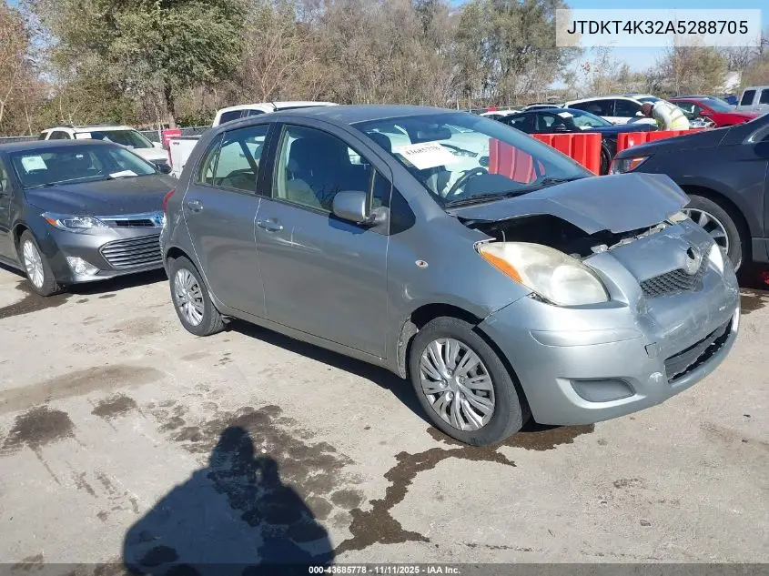 JTDKT4K32A5288705 2010 Toyota Yaris