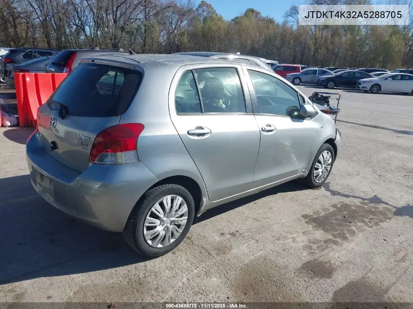 JTDKT4K32A5288705 2010 Toyota Yaris