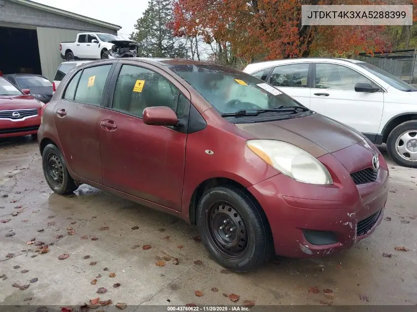 JTDKT4K3XA5288399 2010 Toyota Yaris