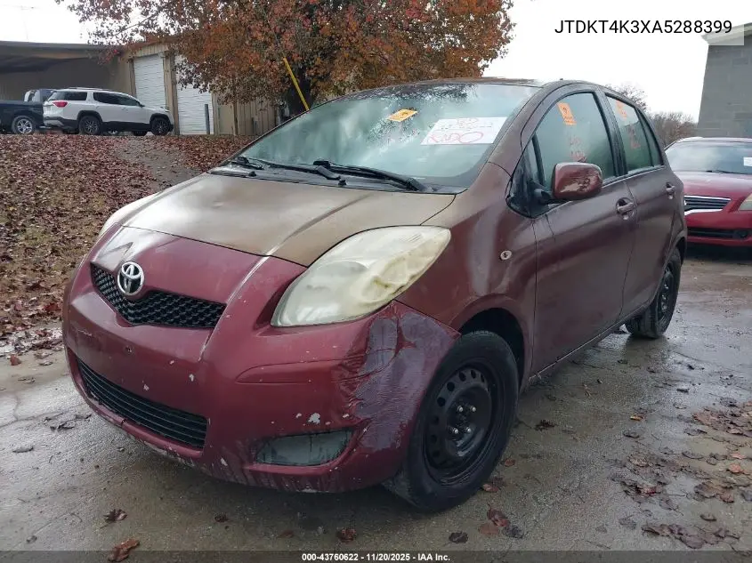 JTDKT4K3XA5288399 2010 Toyota Yaris