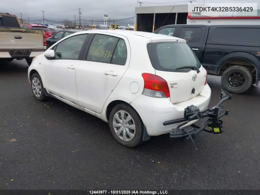 JTDKT4K32B5336429 2011 Toyota Yaris Le
