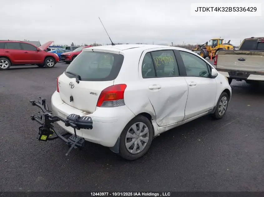 JTDKT4K32B5336429 2011 Toyota Yaris Le