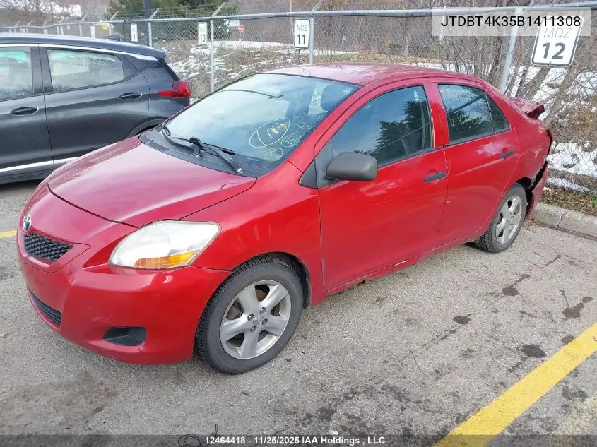 JTDBT4K35B1411308 2011 Toyota Yaris