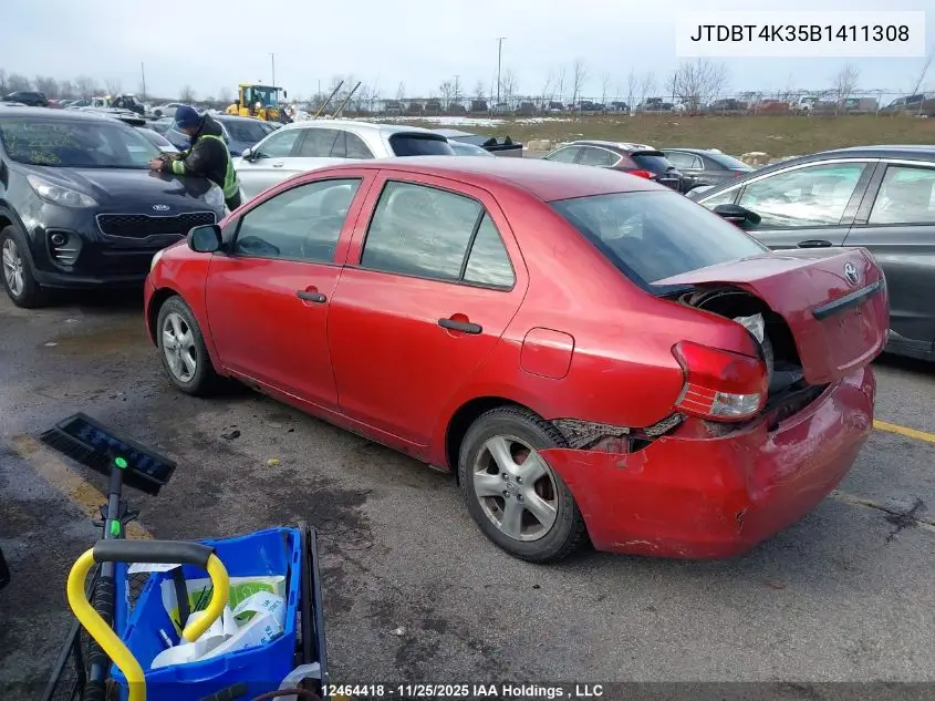 JTDBT4K35B1411308 2011 Toyota Yaris