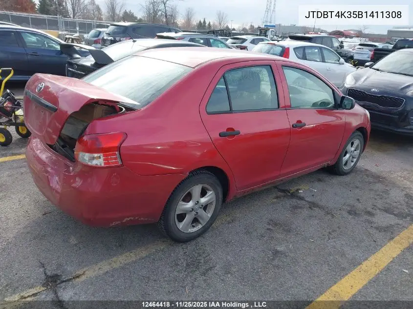 JTDBT4K35B1411308 2011 Toyota Yaris