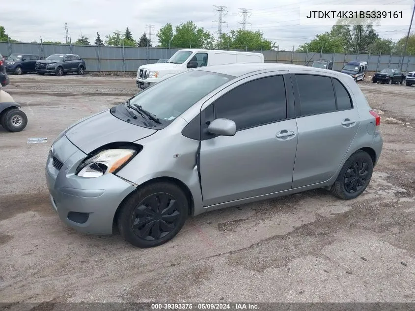 2011 Toyota Yaris VIN: JTDKT4K31B5339161 Lot: 39393375