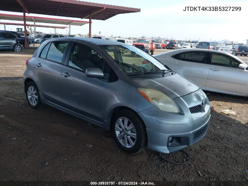 2011 Toyota Yaris VIN: JTDKT4K33B5327299 Lot: 39935797