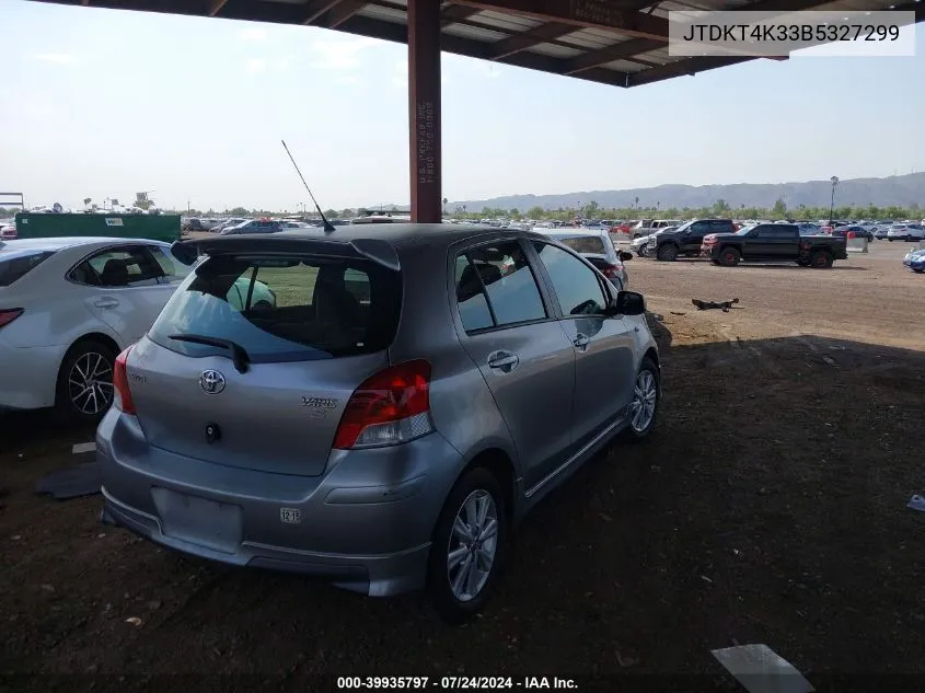 2011 Toyota Yaris VIN: JTDKT4K33B5327299 Lot: 39935797