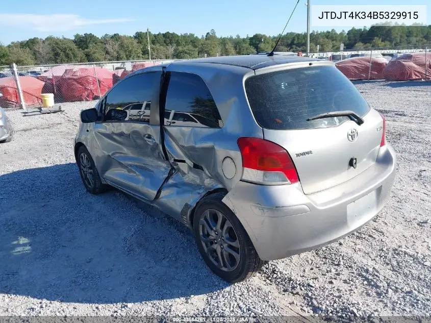 JTDJT4K34B5329915 2011 Toyota Yaris