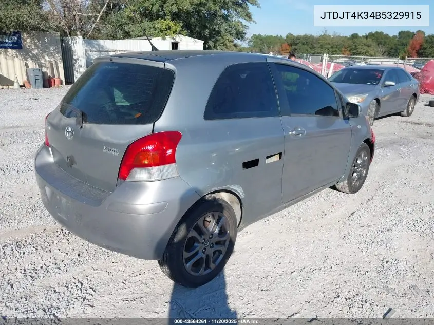 JTDJT4K34B5329915 2011 Toyota Yaris