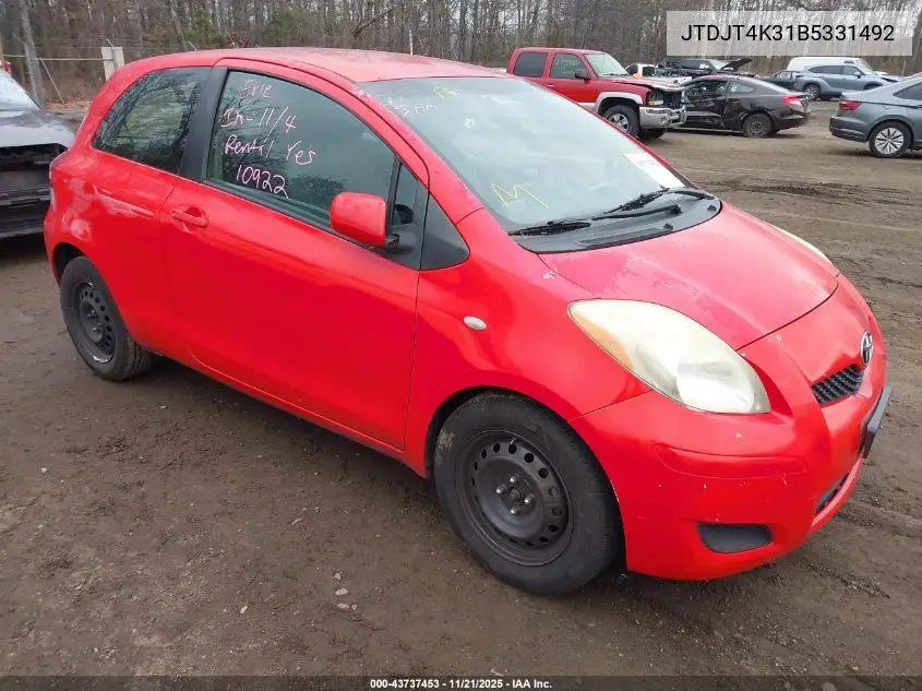 JTDJT4K31B5331492 2011 Toyota Yaris