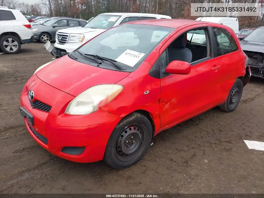 JTDJT4K31B5331492 2011 Toyota Yaris