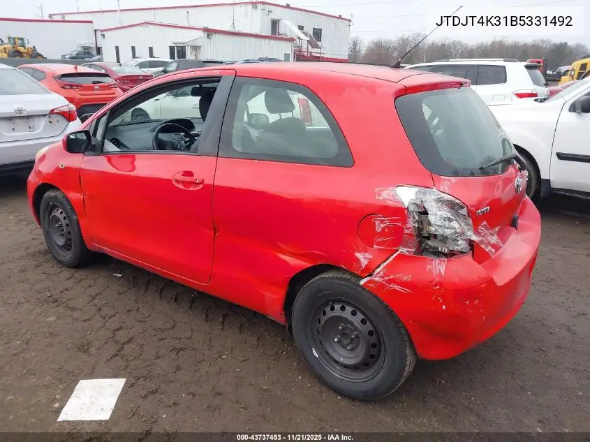 JTDJT4K31B5331492 2011 Toyota Yaris