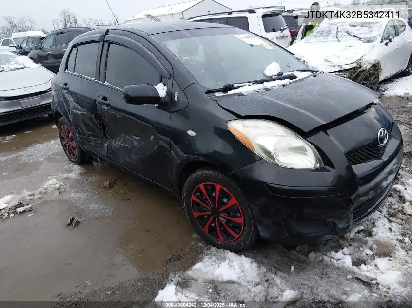 JTDKT4K32B5342411 2011 Toyota Yaris