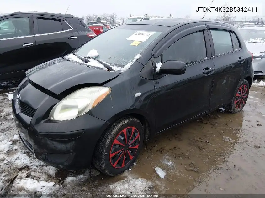 JTDKT4K32B5342411 2011 Toyota Yaris