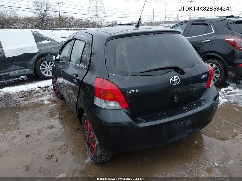 JTDKT4K32B5342411 2011 Toyota Yaris