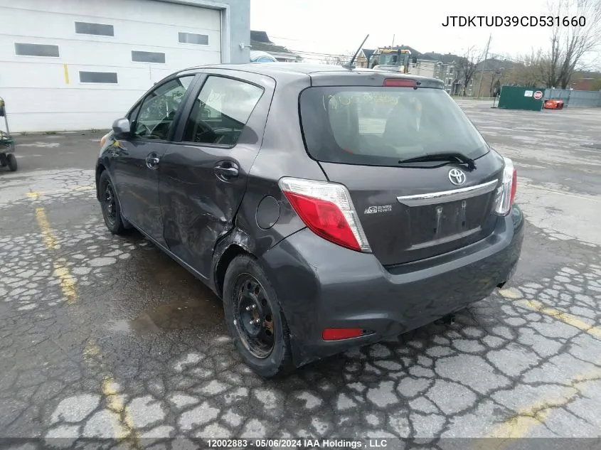 JTDKTUD39CD531660 2012 Toyota Yaris Le/Se