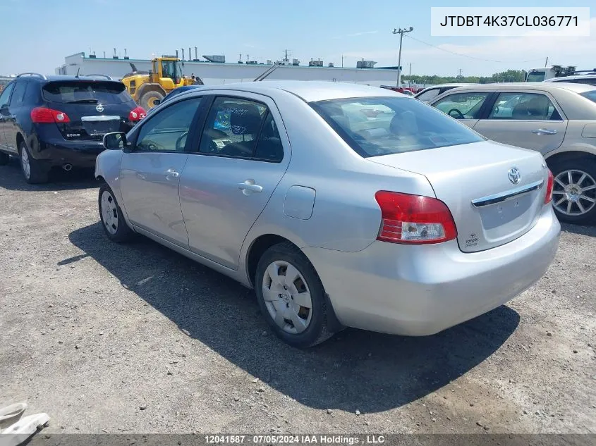 JTDBT4K37CL036771 2012 Toyota Yaris