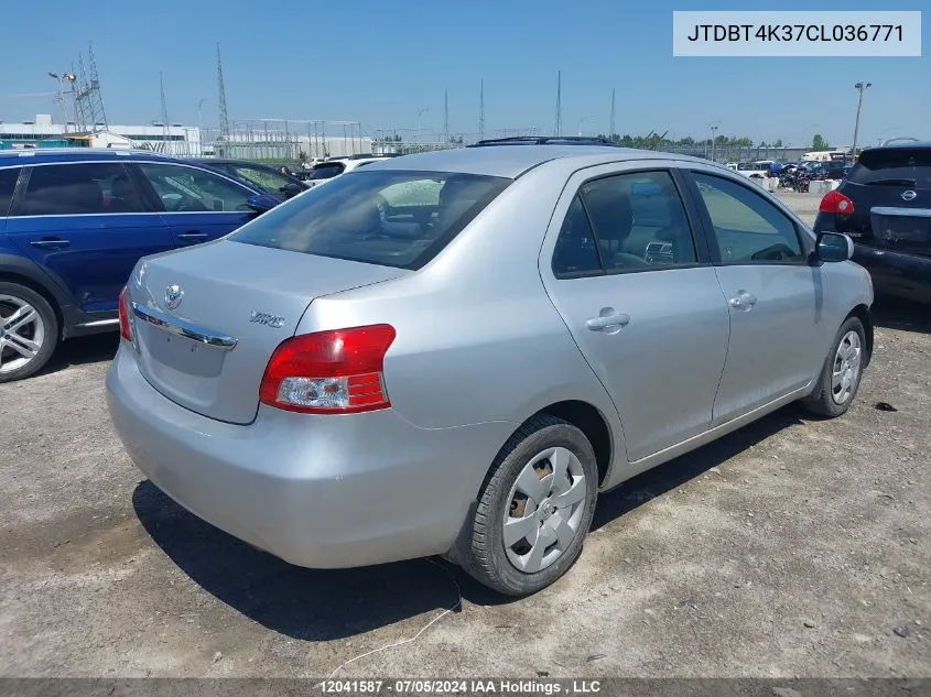 JTDBT4K37CL036771 2012 Toyota Yaris