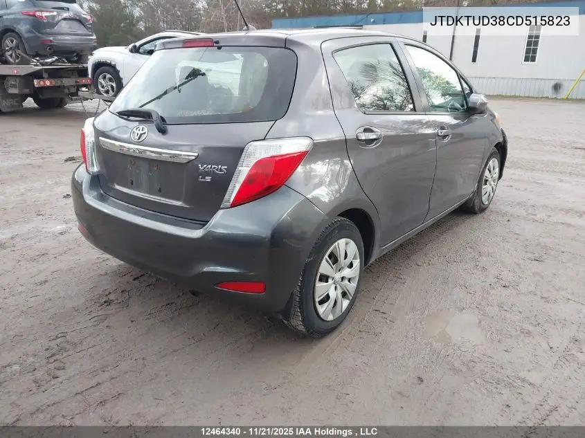 JTDKTUD38CD515823 2012 Toyota Yaris Le