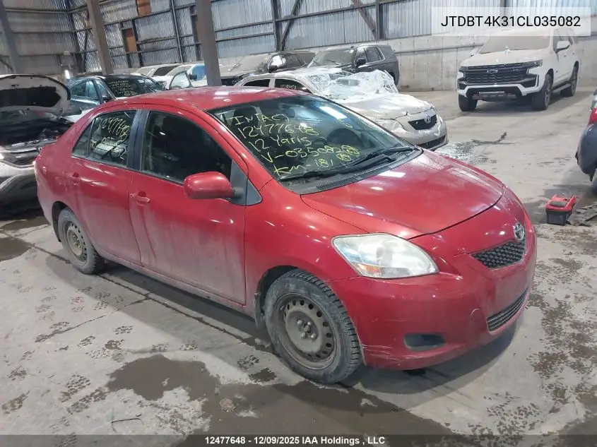 JTDBT4K31CL035082 2012 Toyota Yaris