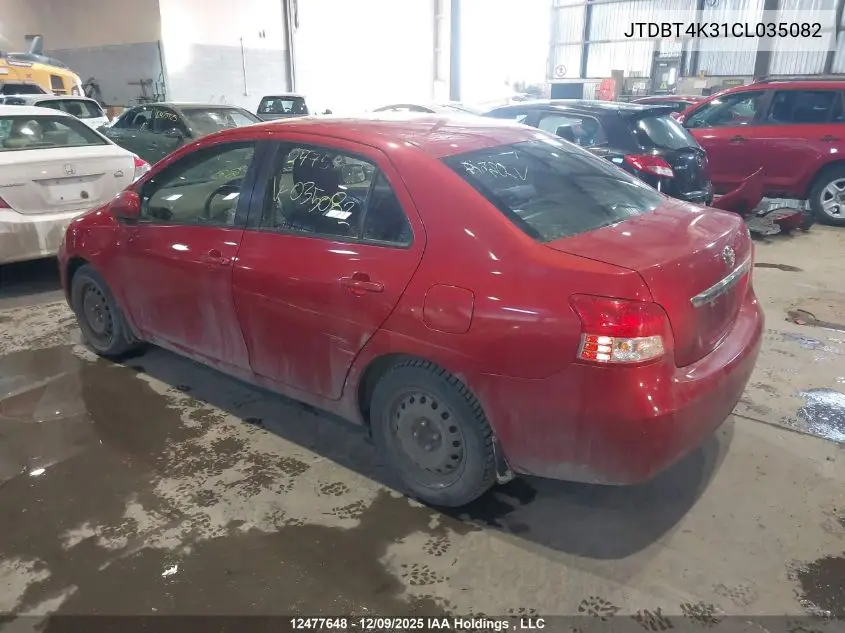 JTDBT4K31CL035082 2012 Toyota Yaris