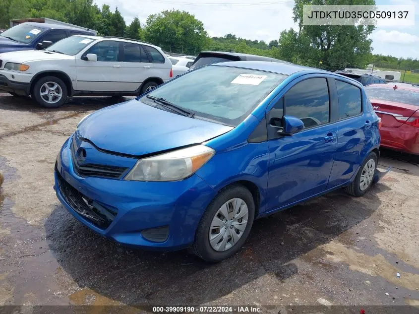 2012 Toyota Yaris Le VIN: JTDKTUD35CD509137 Lot: 39909190