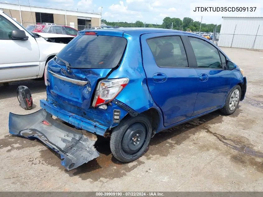 JTDKTUD35CD509137 2012 Toyota Yaris Le