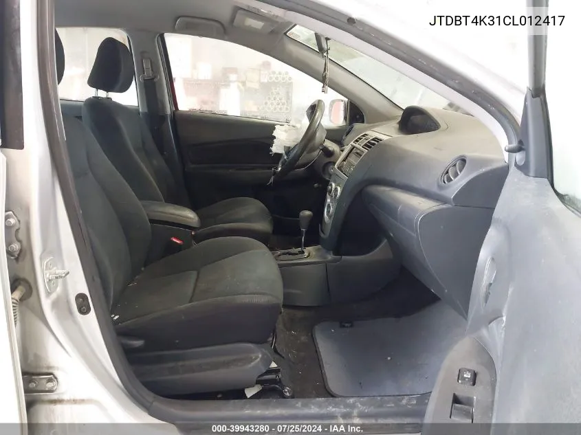 JTDBT4K31CL012417 2012 Toyota Yaris