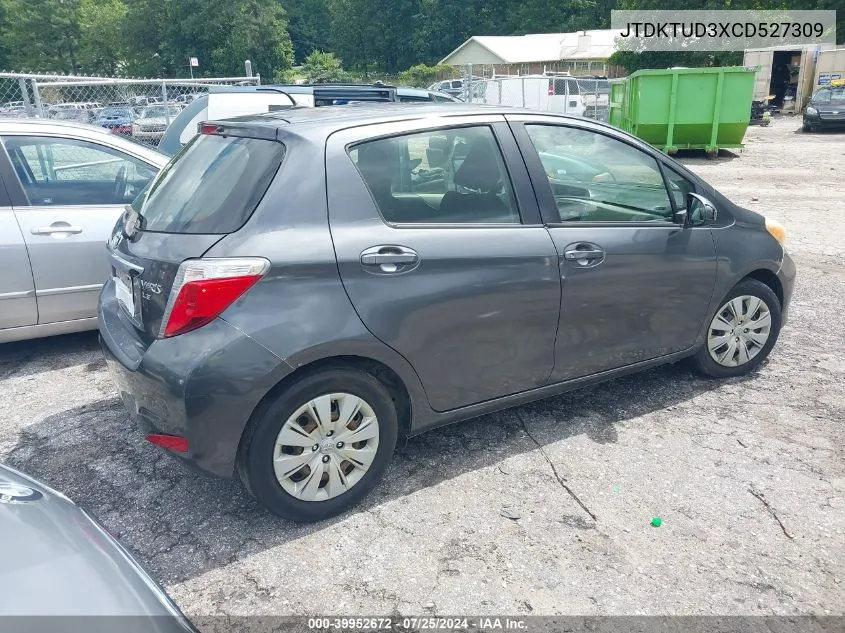 2012 Toyota Yaris Le VIN: JTDKTUD3XCD527309 Lot: 39952672